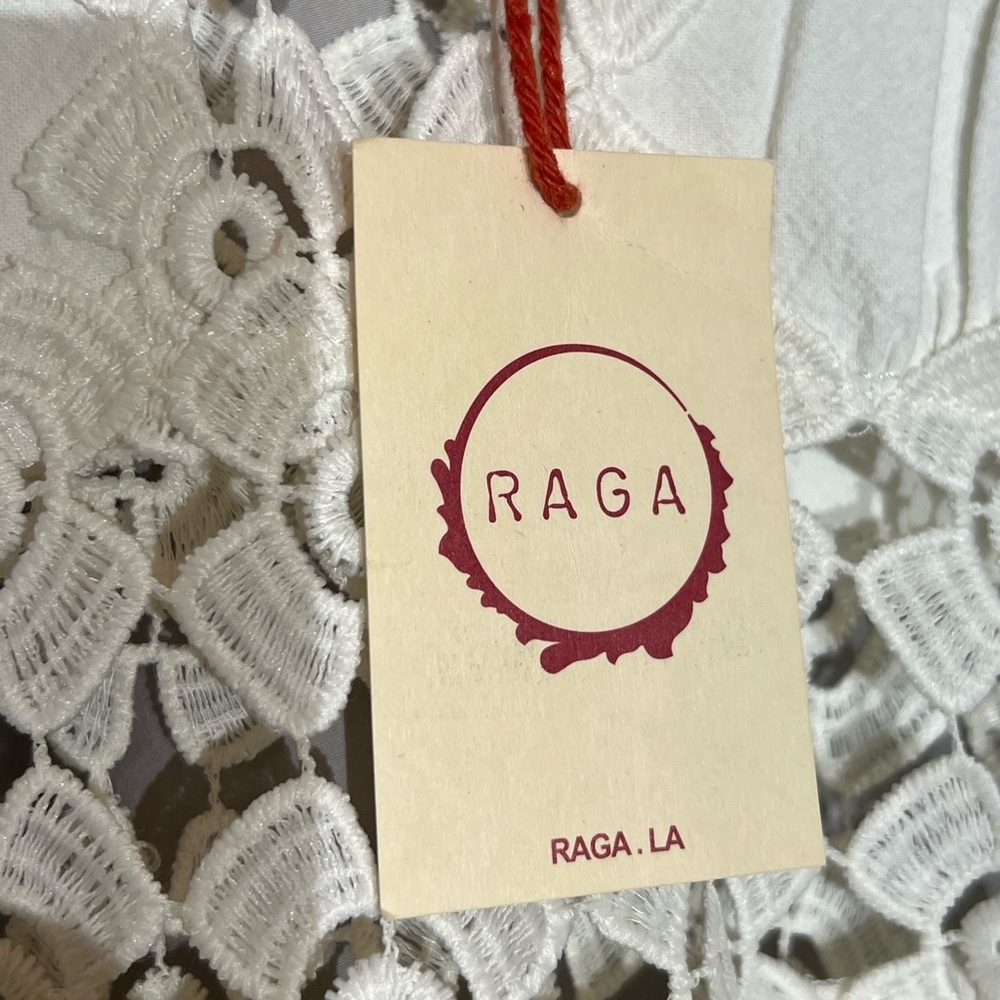 RAGA Anthropology White Lace-Trim Mini Dress - Picture 7 of 8
